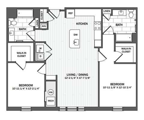 A black and white image of a floor plan for a house.